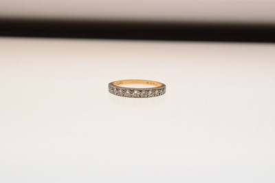 Lot 4 - Diamond, yellow and white metal half eternity ring
