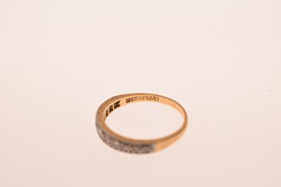Lot 4 - Diamond, yellow and white metal half eternity ring