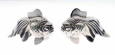 Lot 138 - Pair of Maltese white-metal novelty condiments