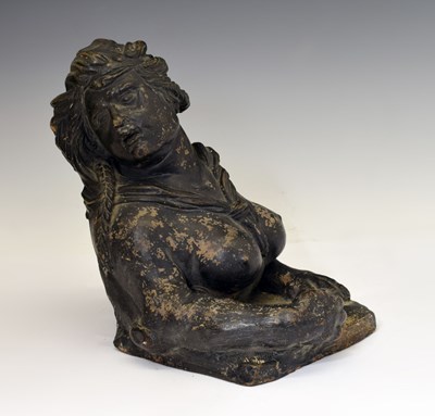 Lot 276 - Antiquities - Unusual terracotta female figural bust of a succubus or harpy, in the Roman tradition