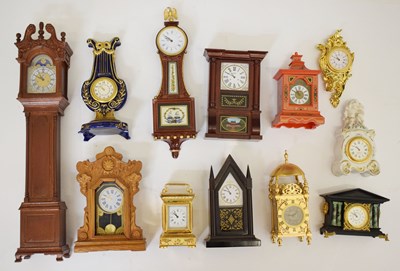 Lot 733 - Collection of Franklin Mint miniature clocks from The Collector's Treasury of Clocks