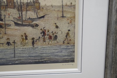 Lot 266 - After Laurence Stephen Lowry R.A. (British, 1887-1976) - 'The Beach'