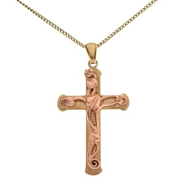 Lot 72 - Clogau 9ct two-colour Welsh gold cross with 'Tree of Life' design