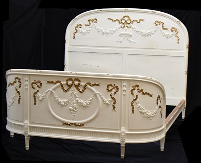 Lot 617 - French style white-painted king size bed