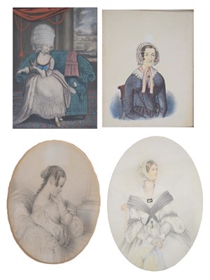 Lot 654 - Collection of watercolours and prints - Seated ladies