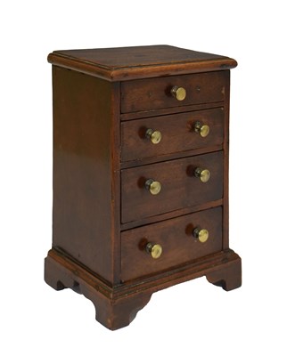 Lot 243 - Early 19th century mahogany apprentice piece miniature chest of drawers