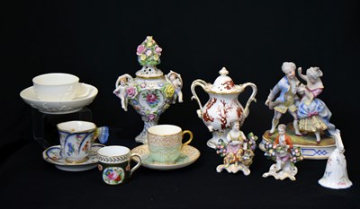 Lot 529 - Meissen blanc de chine tea cup, etc