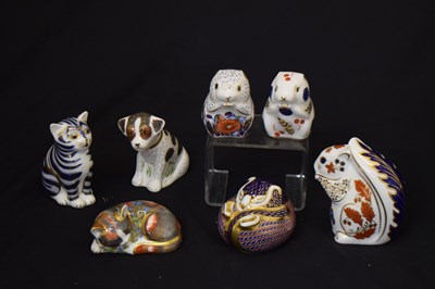 Lot 514 - Seven Royal Crown Derby animal paperweights
