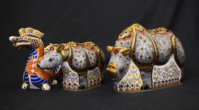 Lot 517 - Three Royal Crown Derby animal paperweights