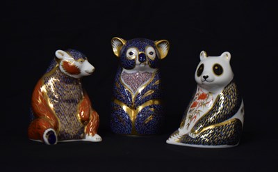Lot 520 - Three Royal Crown Derby bear paperweights