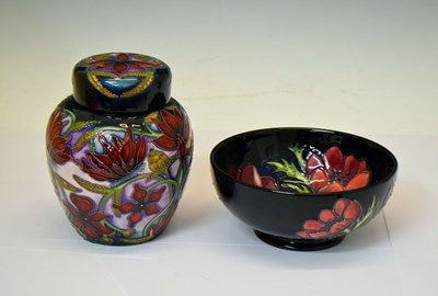 Lot 506 - Moorcroft - Walter Moorcroft bowl 'Anemone' pattern, and 'Delonix' ginger jar