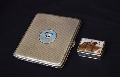 Lot 136 - George V silver cigarette case, and an Elizabeth II silver pill box