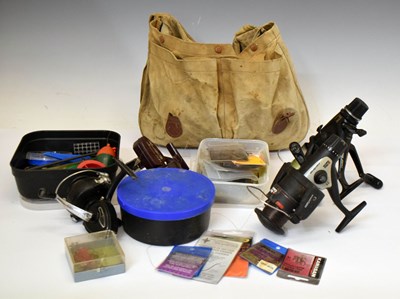 Lot 350 - Collection of fishing equipment to include reels, flies, etc