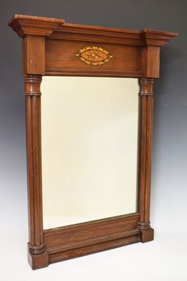 Lot 736 - Early 20th century mahogany inlaid wall mirror