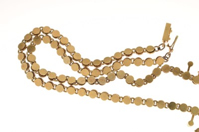 Lot 39 - Late Victorian seed pearl yellow metal pendant necklace