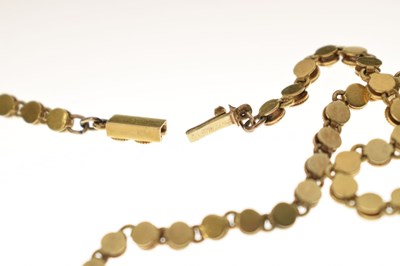 Lot 39 - Late Victorian seed pearl yellow metal pendant necklace