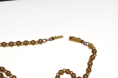 Lot 39 - Late Victorian seed pearl yellow metal pendant necklace