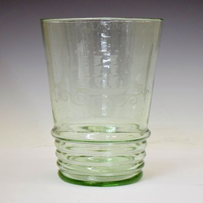 Lot 452 - Early 20th century green soda glass vase