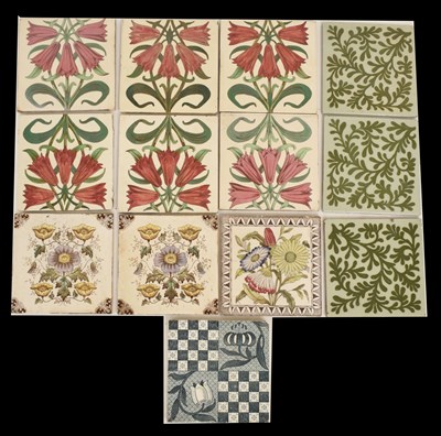 Lot 483 - Quantity of late Victorian and early 20th century dust pressed tiles