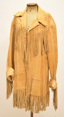 Lot 236 - 1980s Canadian doeskin suede tasselled fringed coat