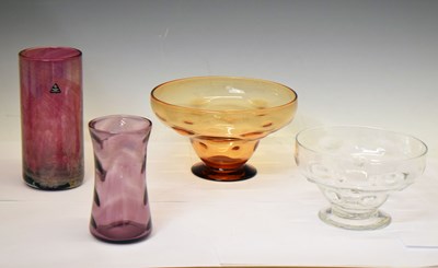 Lot 470 - Thomas Webb & Sons amber glass Old English Bullseye bowl, etc