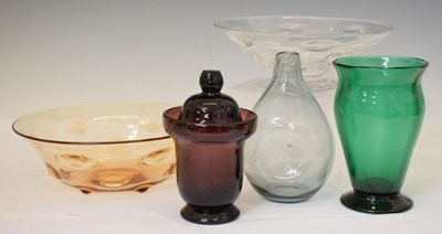 Lot 454 - Thomas Webb & Sons amber glass Old English Bullseye bowl, etc