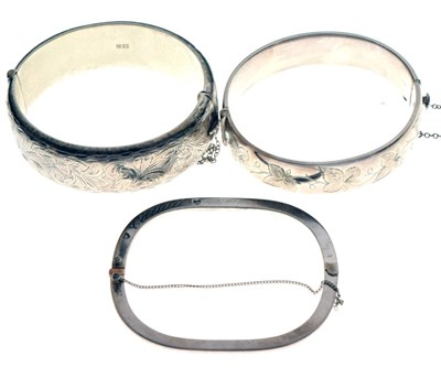 Lot 42 - Three silver bangles