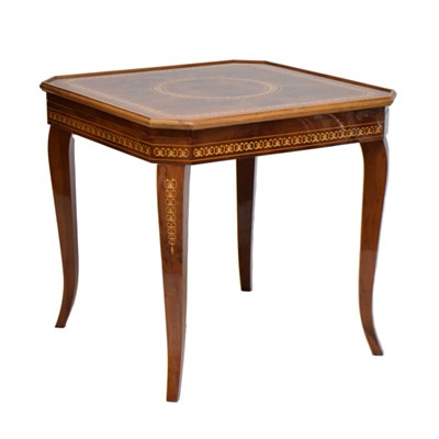Lot 738 - Modern Italian walnut and marquetry games table