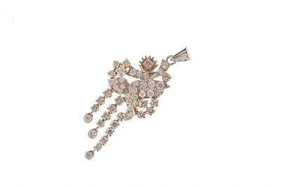Lot 21 - Diamond white metal pendant