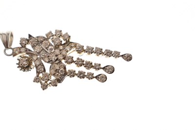 Lot 21 - Diamond white metal pendant