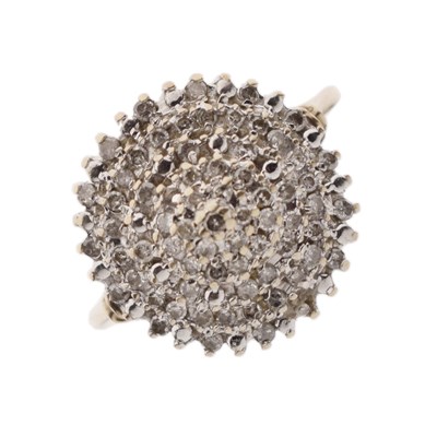 Lot 12 - Diamond multi stone cluster 9ct gold ring