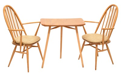 Lot 787 - Ercol - Two Windsor 'Quaker' chairs, together with a table extension