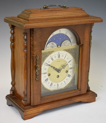Lot 725 - West German walnut cased chiming mantel or bracket clock, 'Emperor'