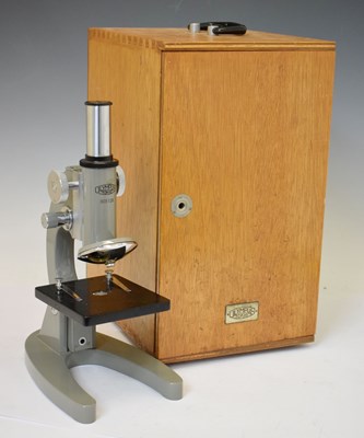 Lot 282 - 1960s wooden cased Olympus Tokyo Microscope