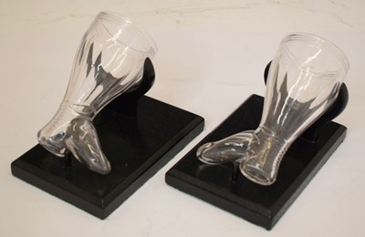 Lot 473 - Pair of early 19th century glass stirrup cups