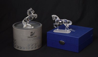 Lot 459 - Swarovski - Two crystal horse figures