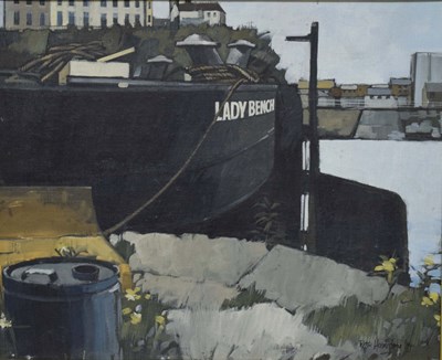 Lot 677 - Peter Harrison (1904 Arts, formarly Bristol Savages) - Oil on canvas - Bristol Harbour Scene