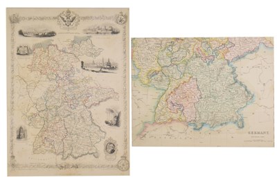 Lot 607 - Two 19th century handcoloured maps of Germany