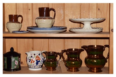Lot 328 - Quantity of ceramics to include lustre jugs, etc