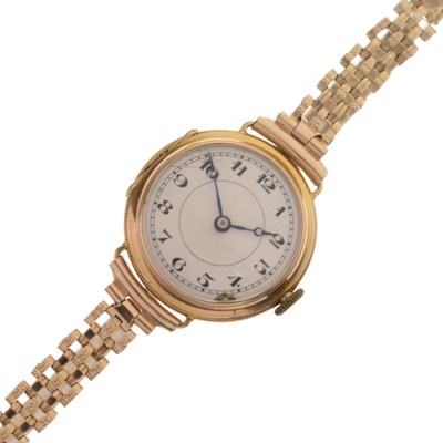 Lot 109 - Marc Favre - Lady's 1920's 9ct gold cased bracelet watch