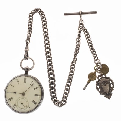 Lot 127 - Mid Victorian silver cased open-face pocket watch, H. Gibbs, London