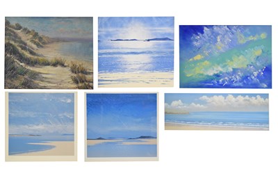 Lot 700 - Collection of beach scenes and seascape paintings, etc
