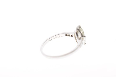 Lot 1 - Marquise diamond white metal solitaire ring with accompanying certificate