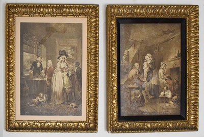 Lot 614 - Pair of gilt framed mezzotints after George Morland