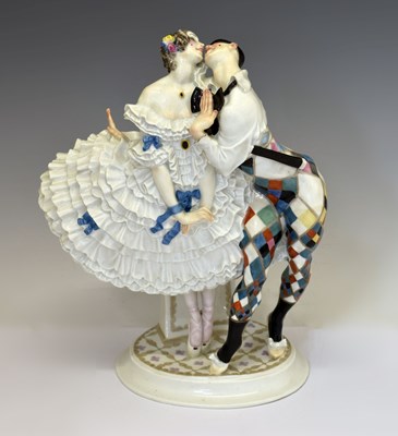 Lot 201 - Meissen porcelain figure group, 'Amazone with Amor'