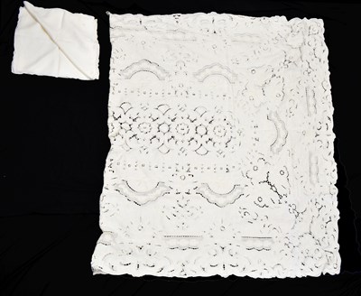 Lot 703 - Lace tablecloth, etc