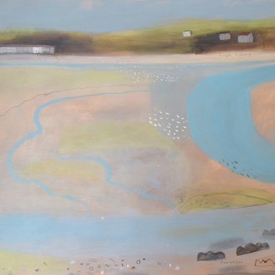 Lot 457 - Elaine Pamphilon, (b.1948) - Oil on canvas - 'Hayle Estuary'