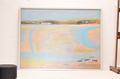 Lot 457 - Elaine Pamphilon, (b.1948) - Oil on canvas - 'Hayle Estuary'