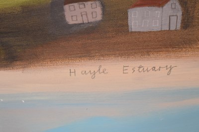 Lot 457 - Elaine Pamphilon, (b.1948) - Oil on canvas - 'Hayle Estuary'