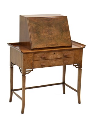 Lot 781 - P. E. Gane, Bristol - Walnut desk, circa 1930